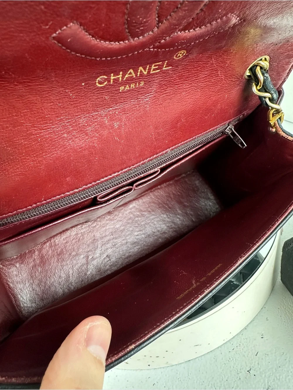 CHANEL CC MINI LAMBSKIN LEATHER FLAP BAG 24KT PLATED